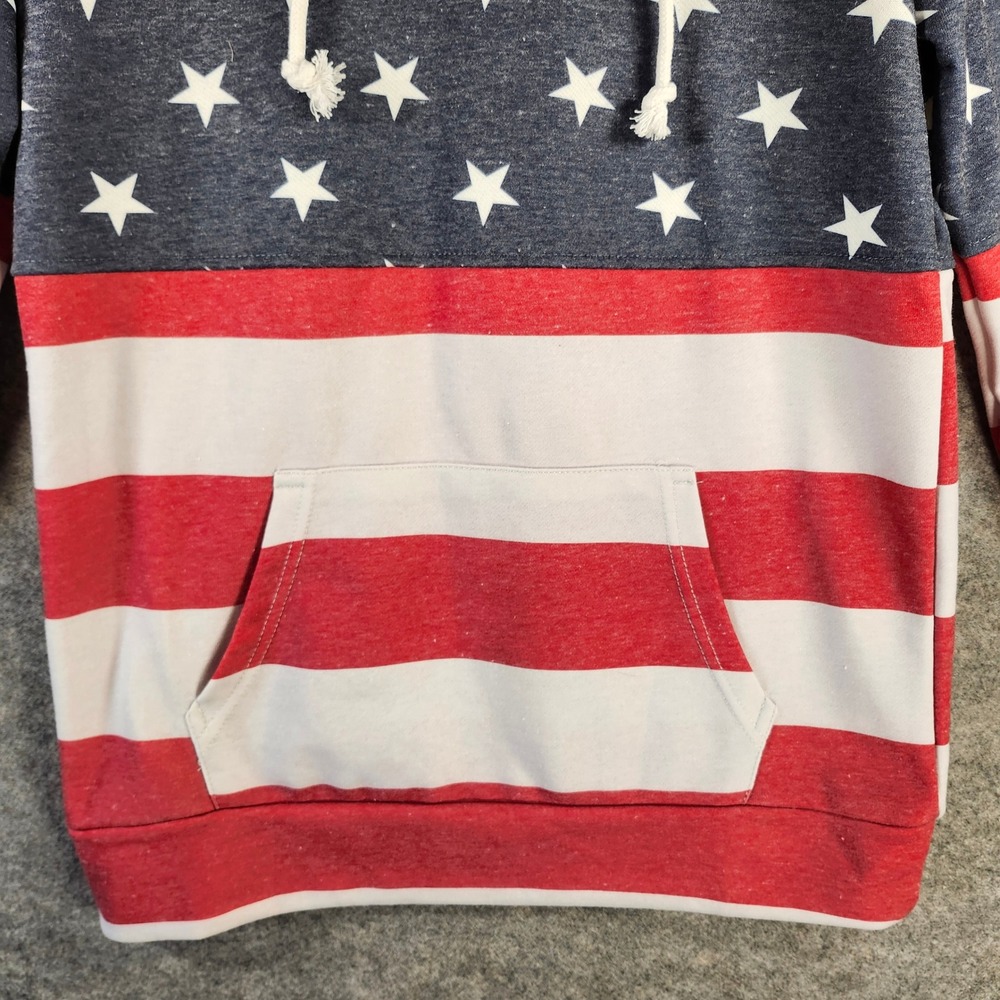 Michelle Mae‎ Womens American Flag Hoodie Stars and Stripes Patriotic Medium NEW - Picture 8 of 13